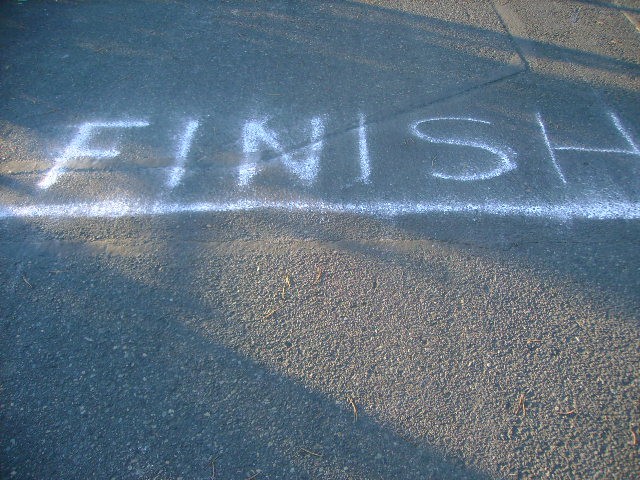 Crossing the finish line